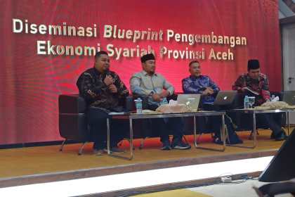 Acara 'Diseminasi Blueprint dan Roadmap Pengembangan Ekonomi dan Syariah Provinsi Aceh', Kamis (1/12/2022) di Auditorium Teuku Umar, Kantor Bank Indonesia Provinsi Aceh