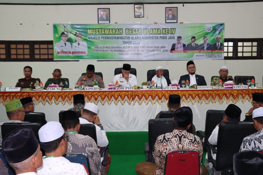Majelis Permusyawaratan Ulama (MPU) Pidie Jaya menggelar musyawarah besar (Mubes) Ulama IV, Kamis (8/12)