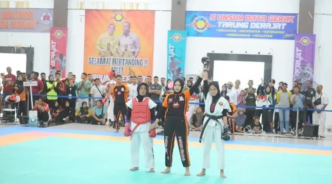 Kontingen tuan rumah Pidie menjadi juara umum pada Cabang Olahraga Tarung Derajat dengan menyabet 10 medali pada PORA XIV tahun 2022