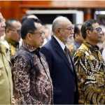 Mendagri Tito Karnavian bersama Menko Polhukam Mahfud MD menghadiri acara Rakor Pimpinan Daerah se-Aceh di Anjong Mon Mata Banda Aceh, Kamis (22/12)