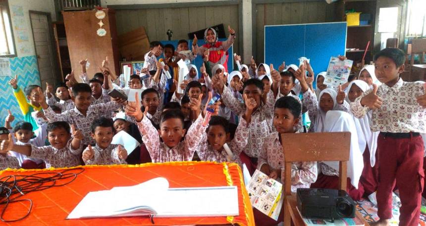 PLN Krueng Geukueh Sosialisasi Bahaya Listrik ke SDN di Aceh Utara