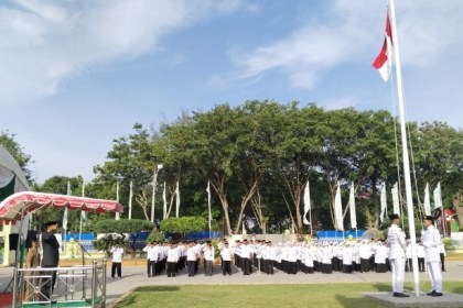 Kanwil Kementerian Agama Aceh menggelar upacara bendera peringatan Hari Amal Bakti (HAB) ke-77 Kementerian Agama RI, Selasa (3/1)