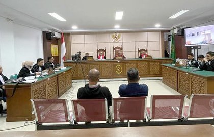 Sidang pembacaan tuntutan terhadap ua terdakwa korupsi turnamen sepakbola Tsunami Cup 2017 M Zaini Yusuf dan Mirza bin Ramli di Pengadilan Negeri Tipikor Banda Aceh, Selasa (24/1)