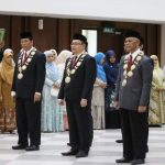Rektor USK Prof Dr Ir Marwan melantik puluhan pejabat di lingkungan kampus ini dengan SOTK baru di AAC Dayan Dawood, Darussalam, Banda Aceh, Rabu (25/1)
