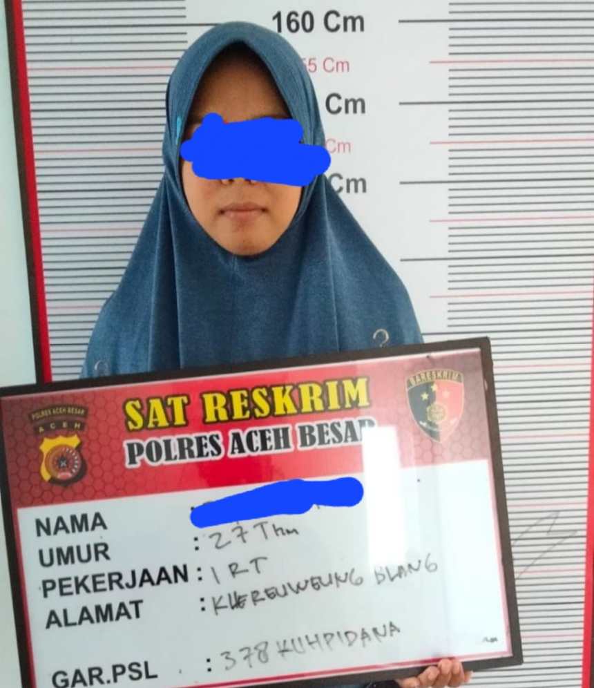Polisi tahan Ibu Rumah Tangga sebagai terduga pelaku penipuan 57 warga Aceh Besar dengan modus dapat rumah bantuan | INFOACEH.net Polisi tahan Ibu Rumah Tangga sebagai terduga pelaku penipuan 57 warga Aceh Besar dengan modus dapat rumah bantuan