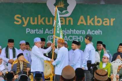 Acara Syukuran Akbar PAS Aceh di Komplek Makam Sultan Malikussaleh, Geudong, Kecamatan Samudera, Aceh Utara, Rabu pagi (22/2)