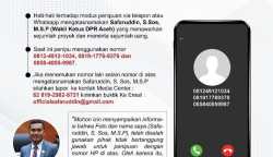 Nama Wakil Ketua DPRA Safaruddin dicatut dan digunakan untuk melakukan aksi penipuan dengan meminta sejumlah uang dan menawarkan proyek