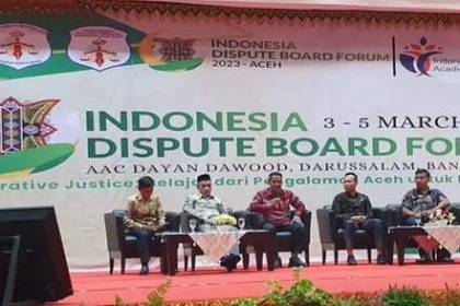 Indonesia Dispute Board Forum 2023 digelar di Gedung AAC Dayan Dawood Darussalam Banda Aceh, Jum'at (3/3)