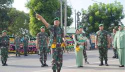 Kolonel Kav Kapti Hertantyawan (kanan) menjabat Danrem 011/Lilawangsa menggantikan Brigjen TNI Bayu Permana (kiri) yang pindah tugas menjadi Danrem 102/Panju Panjung, Kodam XII/Tanjungpura