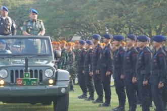 Irdam IM Kolonel Niko Fahrizal memimpin upacara gelar pasukan Operasi Penegakan dan Penertiban dan Operasi Yustisi Polisi Militer Tahun 2023, Rabu (8/3)