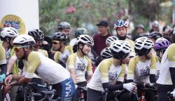 Ratusan pesepeda mengikuti Tour de Aceh, yang dilepas di Ulee Lheue Park, Banda Aceh, Sabtu (11/3) mengelilingi sejumlah objek wisata