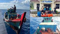 Ditpolairud Polda Aceh menangkap kapal beserta 8 ABK yang diduga menangkap ikan secara ilegal dengan menggunakan bahan peledak atau bom ikan di perairan Pulau Banyak Barat, Aceh Singkil