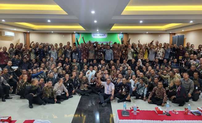 Sebanyak 160 orang Karyawan Bank Aceh Syariah mengikuti Pendidikan Dasar-dasar Perbankan Pegawai Prabakti (Reposisi), di aula Hotel Madinatul Zahra, Batoh, Sabtu (18/3)