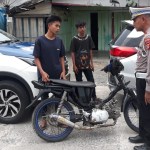Satlantas Polres Aceh Jaya melakukan penertiban sepeda motor yang menggunakan knalpot brong di Calang