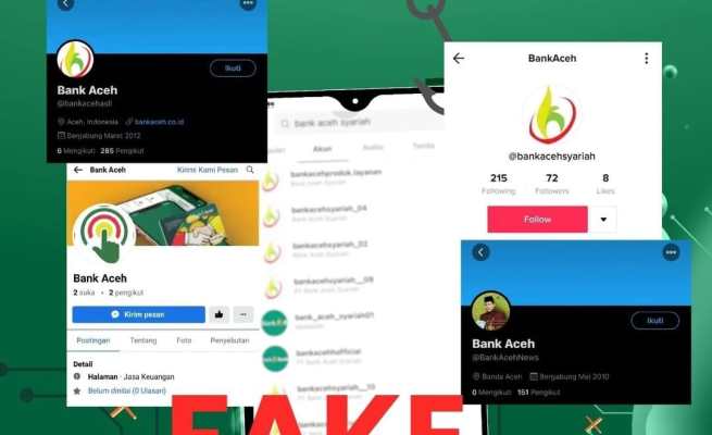 Bank Aceh Syariah meminta kepada seluruh nasabah untuk waspada terhadap penipuan yang marak menggunakan media sosial mengatasnamakan Bank Aceh