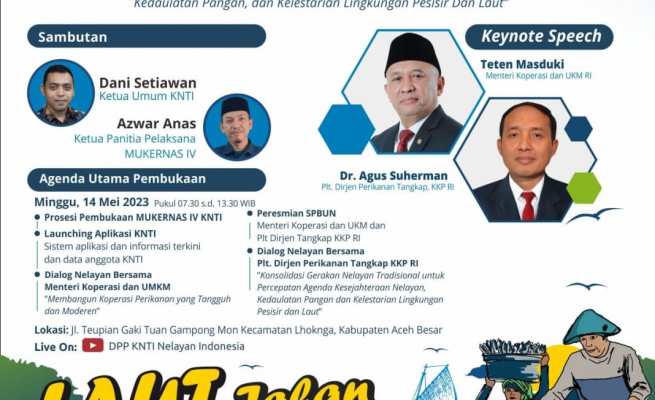 Menteri Koperasi dan UMKM Teten Masduki dijadwalkan akan berkunjung ke Aceh untuk membuka Mukernas IV KNTI (Kesatuan Nelayan Tradisional Indonesia) di kawasan Wisata Kaki Tuan, Lhoknga, Aceh Besar, Ahad (14/5)