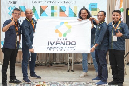 Jamilul Fikar dilantik jadi Ketua IVENDO Aceh pada Rapat Kerja Nasional ke-4 di Ballroom Kama Ruang, Tangerang Selatan, Banten, Senin (15/5)