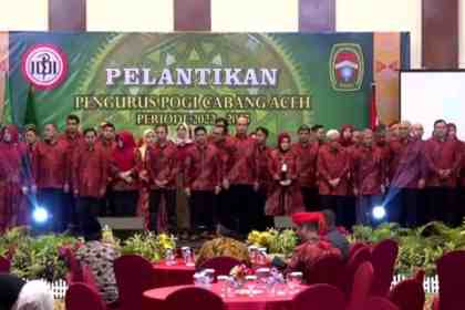 Pelantikan Pengurus POGI Cabang Aceh Periode 2022-2025 di Hotel Hermes Palace Banda Aceh, Sabtu malam (27/5)