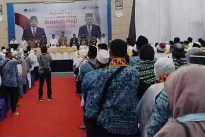Pelepasan calon jamaah haji Aceh kloter 7 di Asrama Haji Embarkasi Aceh