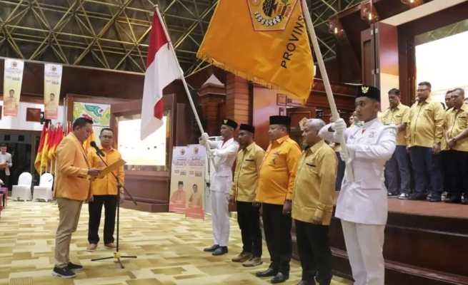 Pelantikan Pengurus DPD MKGR Provinsi Aceh periode 2021-2026 di Anjong Mon Mata Banda Aceh, Ahad malam (25/6)