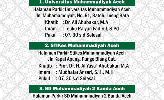 Lokasi pelaksanaan shalat Idul Adha 1444 Hijriah warga Muhammadiyah di Banda Aceh, Rabu (28/6)