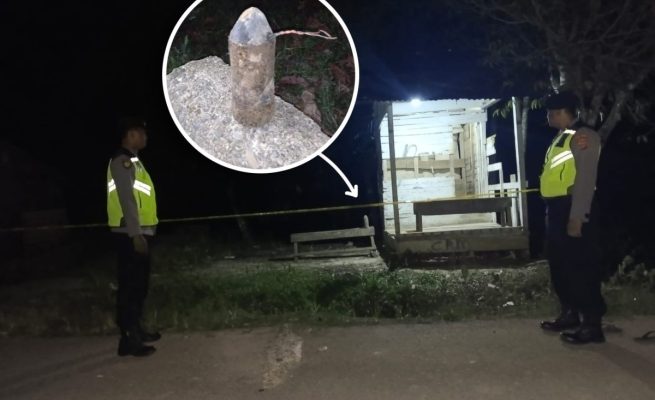 Warga Gampong Lubok Pusaka Kecamatan Langkahan, Aceh Utara, Rabu malam (5/7/2023) menemukan benda diduga bom saat menjaring ikan
