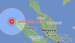 Gempa bumi berkekuatan magnitudo 5,5 menggoyang Banda Aceh, Ahad malam (9/7/2023)