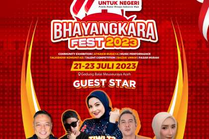 Polda Aceh akan menggelar Bhayangkara Fest 2023 di Balee Meuseuraya Aceh (BMA) Banda Aceh, pada 21—23 Juli 2023