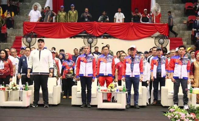 Menpora Dito Ariotedjo saat menutup PORNAS XVI KORPRI 2023 di Semarang, Jawa Tengah, Jum'at (21/7)