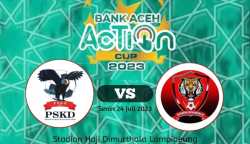 Laga terakhir babak penyisihan Bank Aceh Action Cup 2023 menyajikan pertarungan dua tim, PSKD Kajhu asal Aceh Besar berhadapan dengan Rimueng Meuaneuk FC asal Pidie, Senin (24/7)