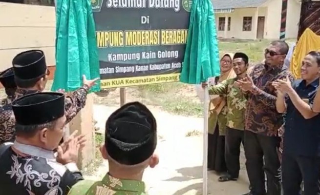 Peresmian Desa Kain Golong sebagai Kampung Moderasi Beragama di Kabupaten Aceh Singkil