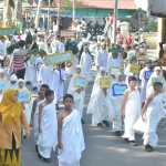 Ribuan pelajar dari berbagai jenjang, mulai SD/MI, SMP/MTsN dan SMA/MA di Kota Sabang mengikuti Pawai Ta'aruf dalam memeriahkan tahun baru Islam 1 Muharram 1445 Hijriah, Sabtu (29/7)