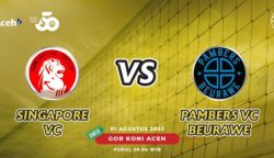 Dua tim tangguh Pambers VC Beurawe dan Singapore VC Lhokseumawe akan saling berhadapan dalam duel Selasa (1/8/2023) malam ini di final Turnamen Volly Bank Aceh Action Cup 2023, di GOR KONI Aceh