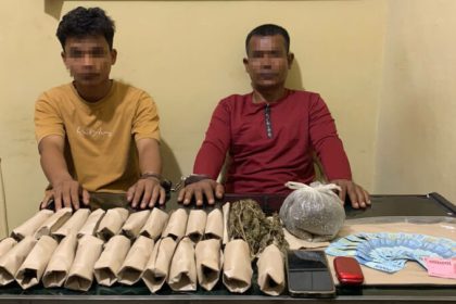 Satresnarkoba Polres Aceh Barat menangkap 2 warga pengedar 23 paket ganja