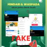 Penipuan mengatasnamakan Bank Aceh Syariah dengan memanfaatkan media sosial dan pesan instan lintas platform seperti WhatsApp, Messenger masih terus terjadi