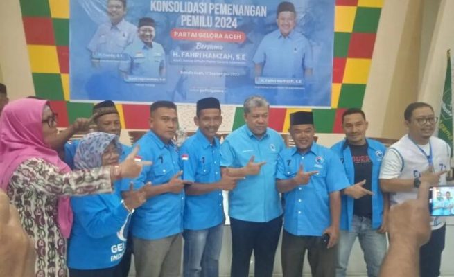 DPW Partai Gelora Aceh menggelar konsolidasi pemenangan Pemilu 2024 yang dihadiri ratusan caleg dan kader partai yang berlangsung di Asrama Haji Banda Aceh, Ahad (17/9)