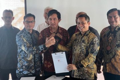 Penandatangan kerja sama penempatan dana ASR Migas Aceh antara Badan Pengelola Migas Aceh (BPMA), PT Bank Syariah Indonesia (BSI) dan PT Pema Global Energi (PGE) di Kuta, Bali, Kamis (21/9)