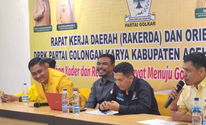 DPD II Partai Golkar Aceh Utara menggelar Rakerda dan Orientasi Baksl Caleg DPRK Partai Golkar Aceh Utara, Kamis (12/10) di Hotel Kuta Karang Lama Kota Lhokseumawe