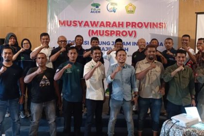 Foto bersama usai Musprov FAJI Aceh untuk penetapan Ketua Umum masa bakti 2023-2027