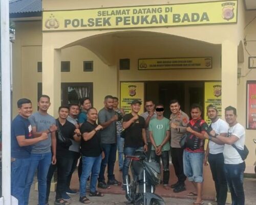 Unit Reskrim Polsek Peukan Bada bersama Tim Rimueng Satreskrim Polresta Banda Aceh menangkap AA (24) pelaku curanmor yang terjadi di Depot Air Minum Gol Ro, Ajuen, Peukan Bada, Aceh Besar