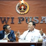 Calon Presiden nomor urut 2 Prabowo Subianto menghadiri dialog dengan PWI Pusat di Gedung Dewan Pers, Jakarta, Kamis, 4 Januari 2023. (Foto: Dok. PWI Pusat)