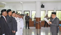 Bupati Pidie Jaya Said Mulyadi melantik dan mengambil sumpah pejabat eselon II dan III pemerintah setempat, Kamis (4/1/2024)