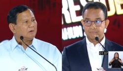 Calon presiden nomor urut 2 Prabowo Subianto menilai calon presiden nomor urut 1 Anies Baswedan tidak berhak berbicara soal etik. Bahkan dia menuding Anies menyesatkan pada debat ketiga Pilpres 2024 yang digelar di Istora Senayan, kompleks Gelora Bung Karno (GBK) Ahad malam (7/1/2024)