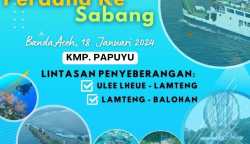 KMP Papuyu membuka rute pelayaran baru dari Lamteng (Pulo Aceh) ke Balohan (Sabang) mulai Kamis, 18 Januari 2024