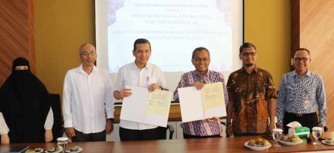 FMIPA USK menggandeng Diskominsa Aceh melalui penandatanganan perjanjian kerja sama untuk memperkuat teknologi informasi dan komunikasi, Rabu (24/1)