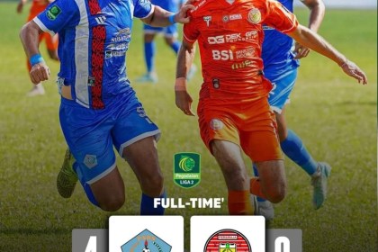 PSBS Biak membantai Persiraja Banda Aceh dengan skor telak 4-0 dalam laga leg 2 semifinal Liga 2 2023/2024, di Stadion Cendrawasih, Biak Numfor, Papua, Kamis (29/2)