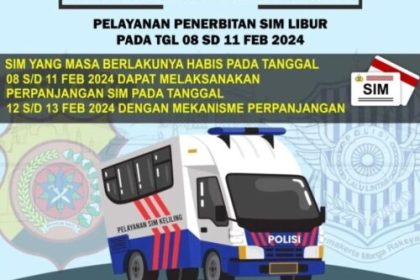 Sehubungan dengan libur panjang Isra Mikraj Nabi Muhammad SAW dan Tahun Baru Imlek tahun 2024, jadwal pelayanan SIM di Polda Aceh dan Polres jajaran mengalami penyesuaian