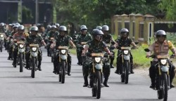 Patroli trail ratusan TNI-Polri di Wilayah Kota Lhokseumawe dan Aceh Utara, Sabtu (17/2)