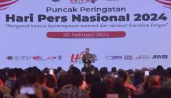 Presiden Jokowi menghadiri Puncak Peringatan HPN 2024, di Econventional Hall Ecopark Ancol, Jakarta, Selasa (20/2)