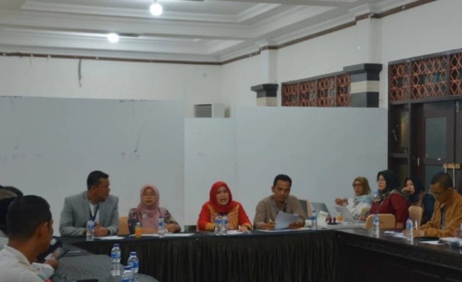 Panwaslih Provinsi Aceh melaksanakan sidang pelanggaran administrasi Pemilu 2024, di Asrama Haji Banda Aceh, Sabtu (9/3/2024)